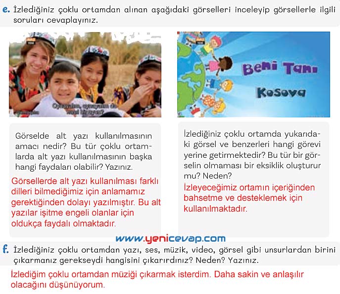 5. Sınıf Türkçe 1. Kitap Sayfa 47 48 49 51 Cevapları Meb
