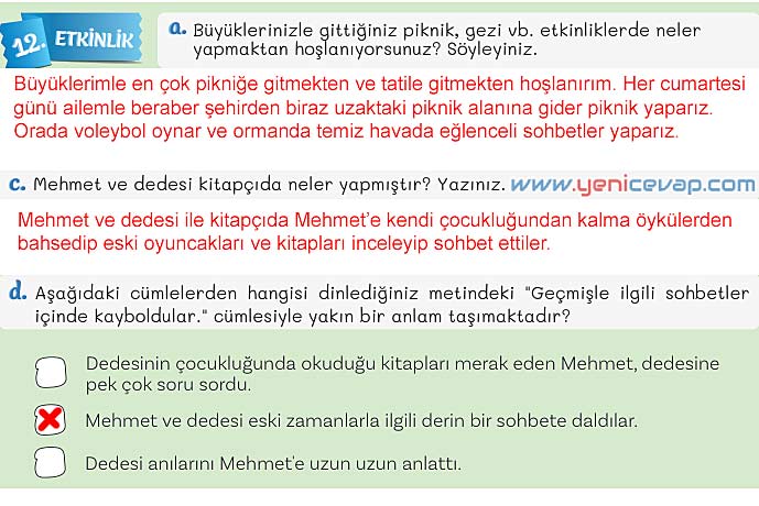 5. Sınıf Türkçe 1. Kitap Sayfa 65 66 68 69 70 Cevapları Meb