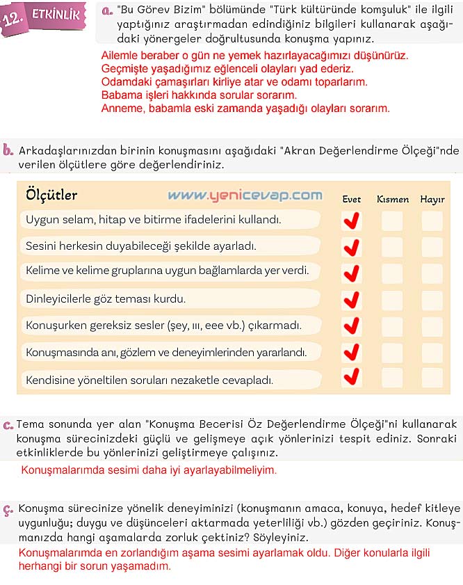 5. Sınıf Türkçe 2. Kitap Sayfa 99 100 101 102 Cevapları Meb