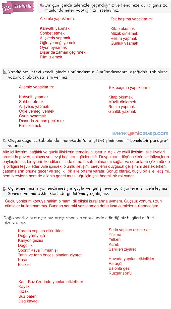5. Sınıf Türkçe 2. Kitap Sayfa 99 100 101 102 Cevapları Meb
