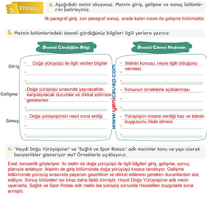 5. Sınıf Türkçe 2. Kitap Sayfa 116 117 118 119 Cevapları Meb