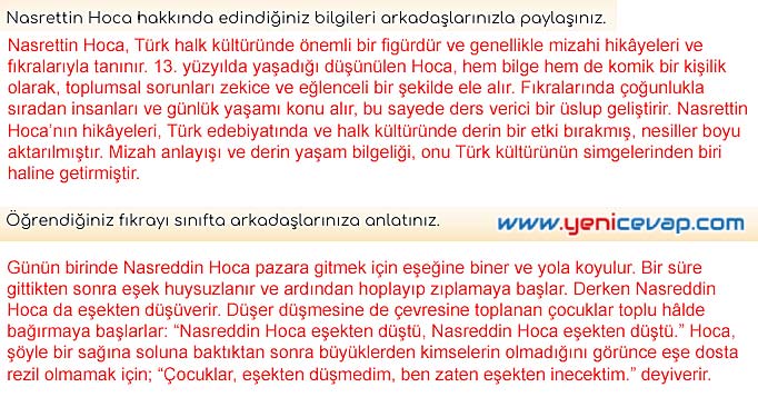 5. Sınıf Türkçe 2. Kitap Sayfa 12 14 15 16 Cevapları Meb