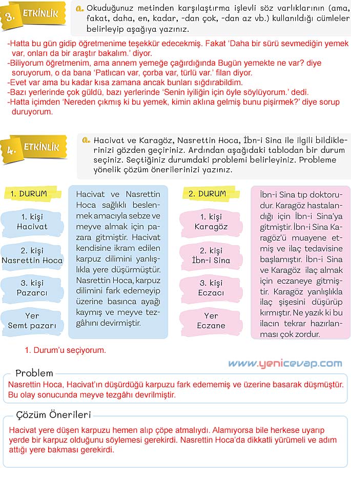 5. Sınıf Türkçe 2. Kitap Sayfa 126 127 128 131 132 Cevapları Meb