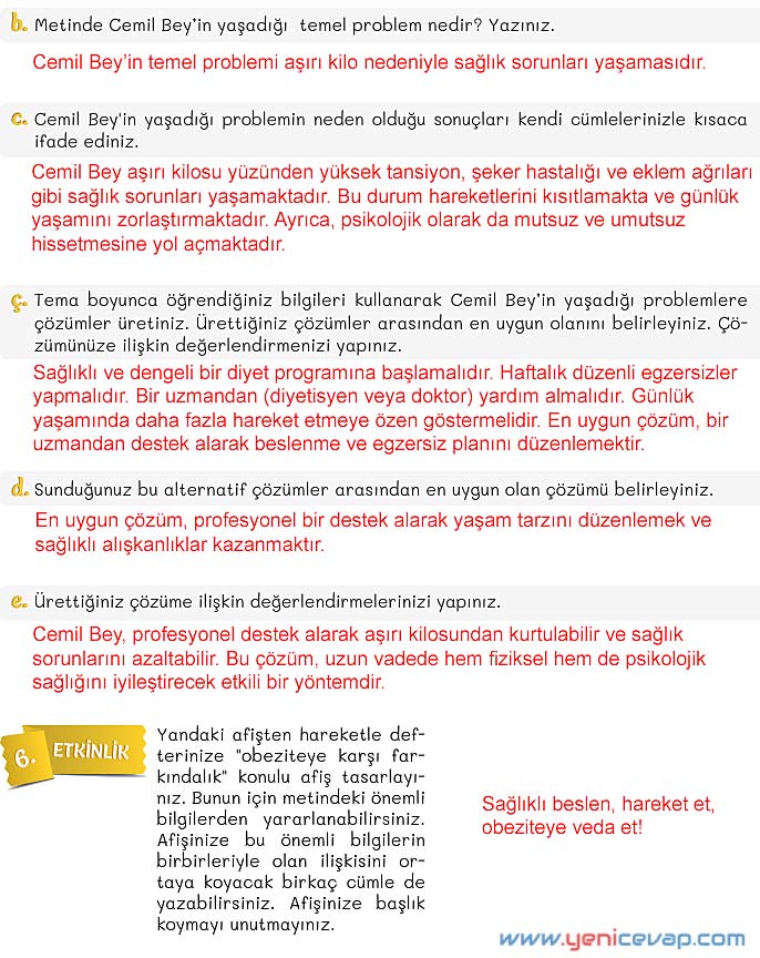 5. Sınıf Türkçe 2. Kitap Sayfa 142 143 144 145 Cevapları Meb