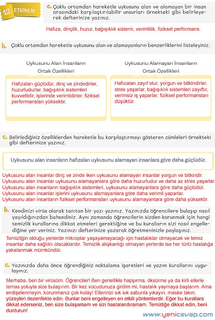 5. Sınıf Türkçe 2. Kitap Sayfa 146 147 148 149 Cevapları Meb