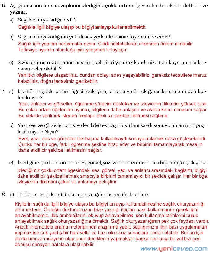 5. Sınıf Türkçe 2. Kitap Sayfa 152 153 154 155 Cevapları Meb