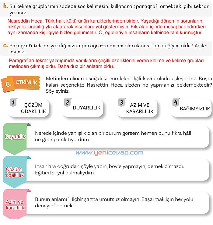 5. Sınıf Türkçe 2. Kitap Sayfa 12 14 15 16 Cevapları Meb