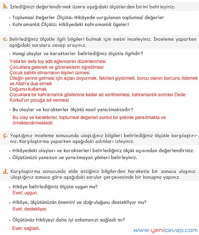 5. Sınıf Türkçe 2. Kitap Sayfa 17 18 19 20 Cevapları Meb