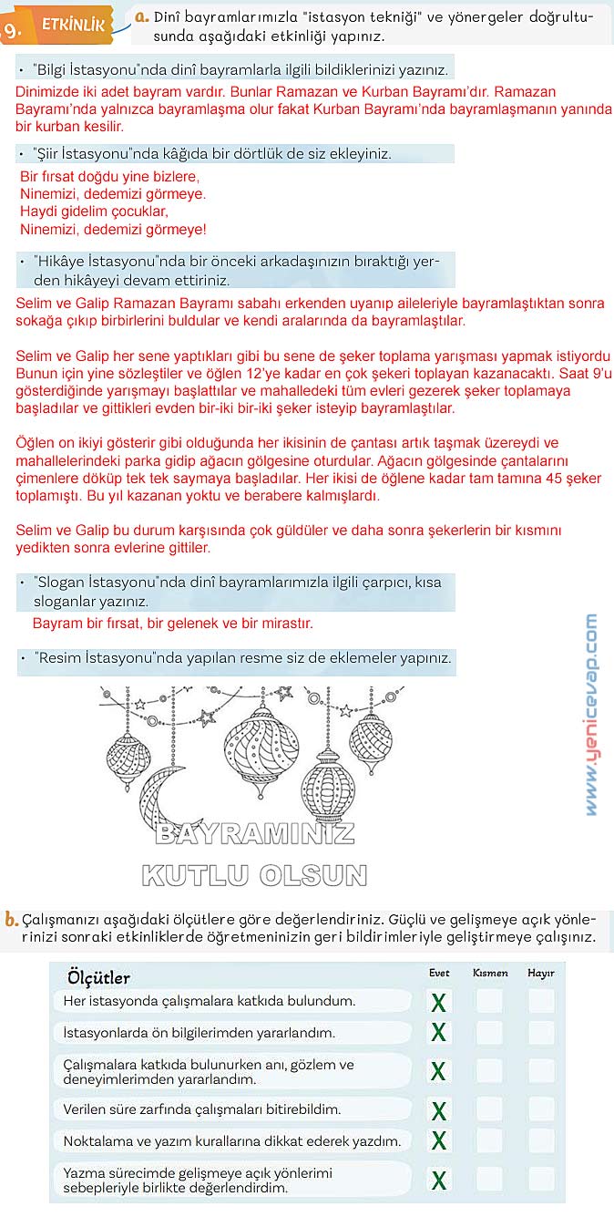 5. Sınıf Türkçe 2. Kitap Sayfa 25 26 27 28 Cevapları Meb