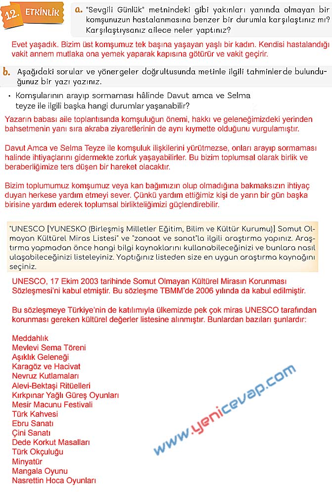 5. Sınıf Türkçe 2. Kitap Sayfa 37 38 39 40 41 42 Cevapları Meb