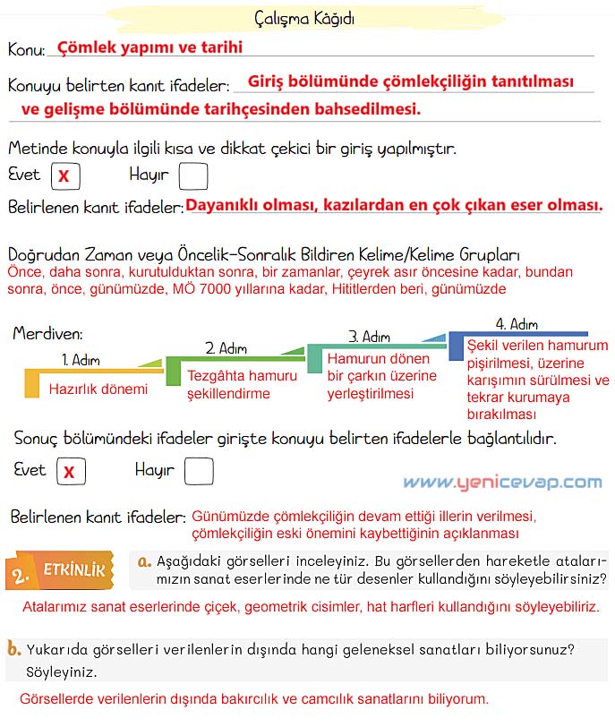 5. Sınıf Türkçe 2. Kitap Sayfa 43 44 47 48 Cevapları Meb
