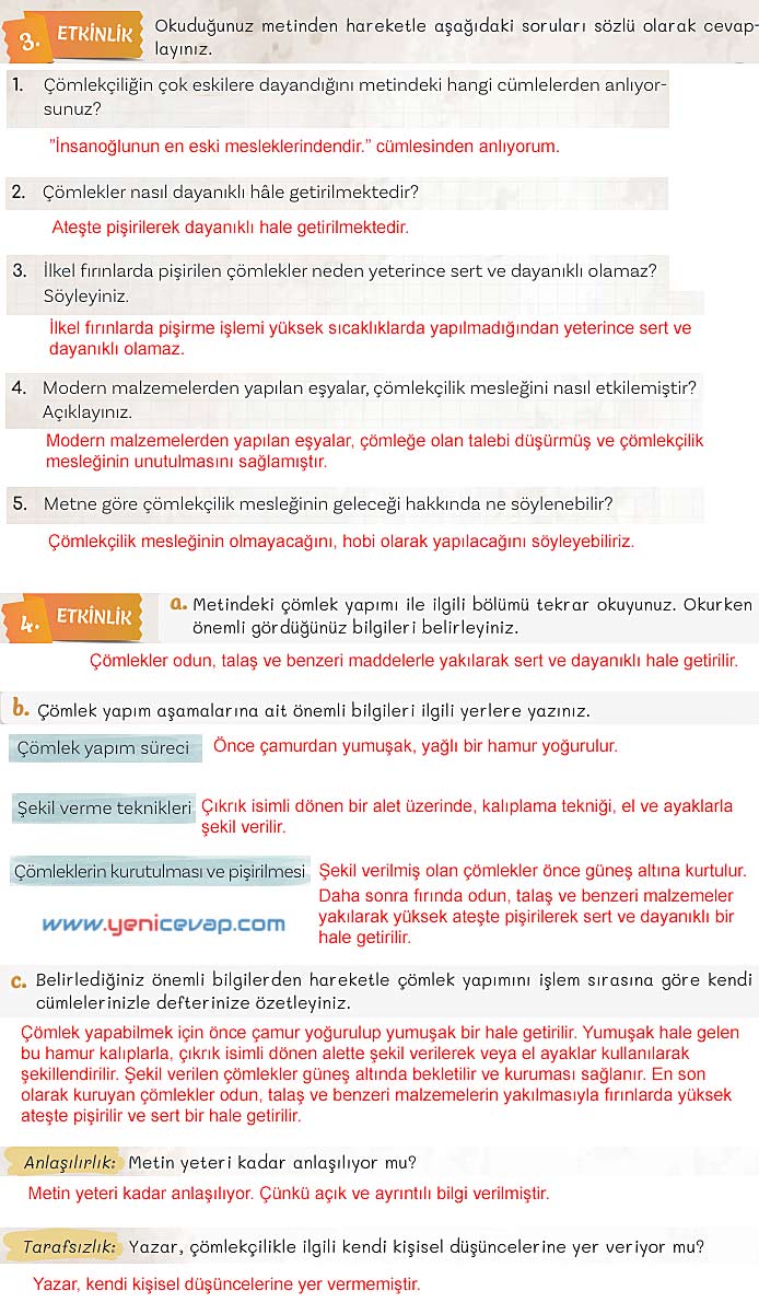 5. Sınıf Türkçe 2. Kitap Sayfa 43 44 47 48 Cevapları Meb