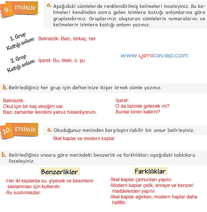 5. Sınıf Türkçe 2. Kitap Sayfa 49 50 51 52 Cevapları Meb