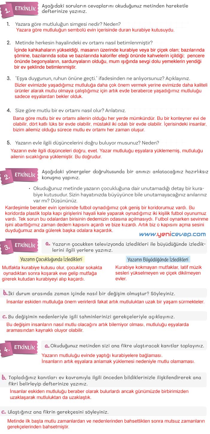 5. Sınıf Türkçe 2. Kitap Sayfa 65 68 70 71 Cevapları Meb