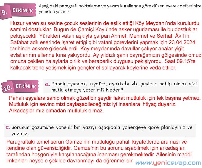 5. Sınıf Türkçe 2. Kitap Sayfa 72 73 74 75 76 Cevapları Meb