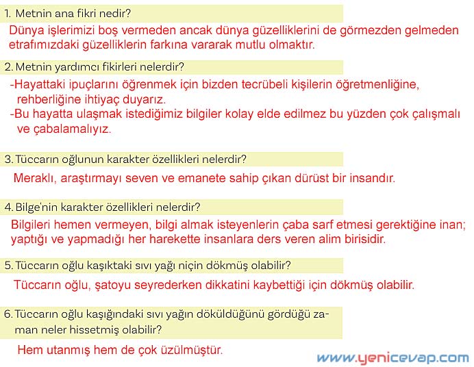 5. Sınıf Türkçe 2. Kitap Sayfa 77 78 79 80 82 Cevapları Meb
