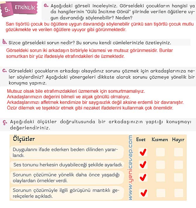 5. Sınıf Türkçe 2. Kitap Sayfa 87 88 89 90 Cevapları Meb