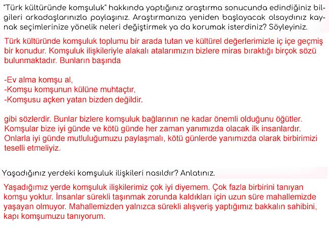 5. Sınıf Türkçe 2. Kitap Sayfa 91 92 93 94 Cevapları Meb