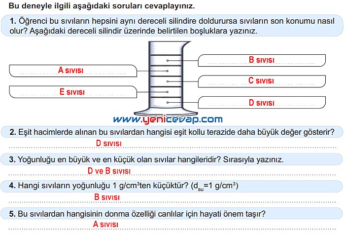 6. Sınıf Fen Bilimleri Kitabı Sayfa 103 104 105 106 107 Cevapları Meb