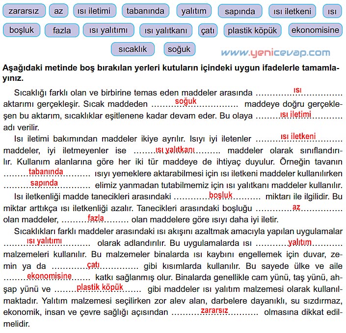 6. Sınıf Fen Bilimleri Kitabı Sayfa 108 109 110 111 112 Cevapları Meb