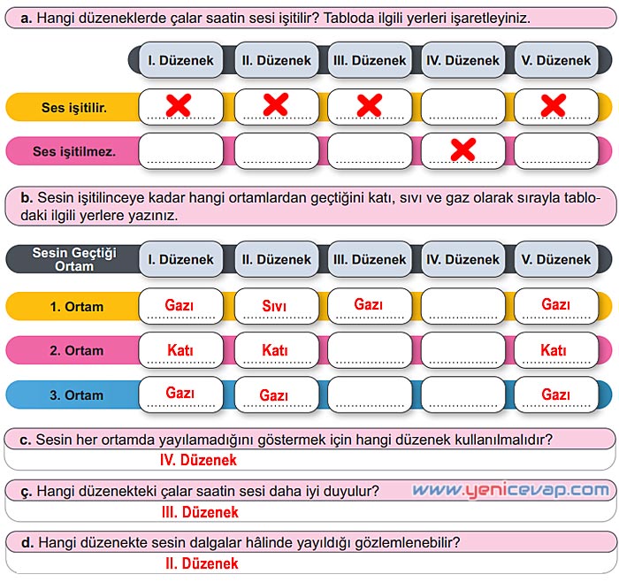 6. Sınıf Fen Bilimleri Kitabı Sayfa 134 135 136 137 138 Cevapları Meb