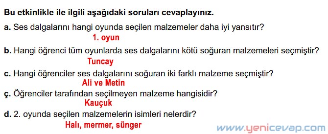 6. Sınıf Fen Bilimleri Kitabı Sayfa 155 156 157 158 159 160 Cevapları Meb