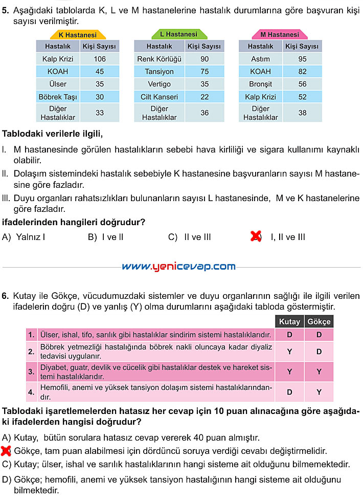 6. Sınıf Fen Bilimleri Kitabı Sayfa 193 194 195 196 197 Cevapları Meb