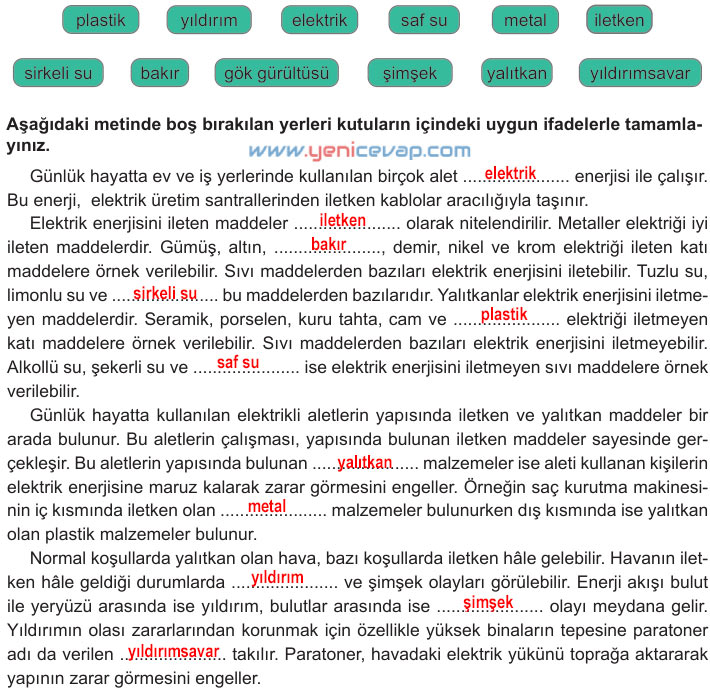 6. Sınıf Fen Bilimleri Kitabı Sayfa 198 200 201 202 203 Cevapları Meb
