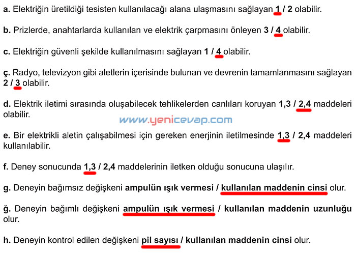 6. Sınıf Fen Bilimleri Kitabı Sayfa 204 205 206 207 208 Cevapları Meb