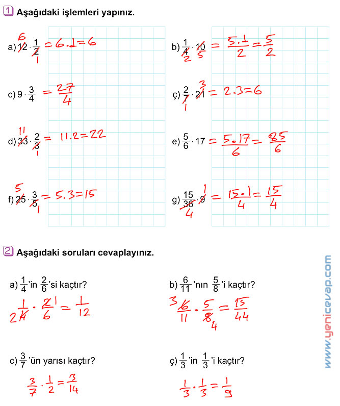 6. Sınıf Matematik Kitabı Sayfa 97 98 99 101 103 Cevapları Meb