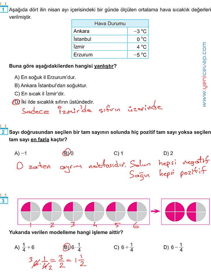6. Sınıf Matematik Kitabı Sayfa 126 127 128 129 130 Cevapları Meb