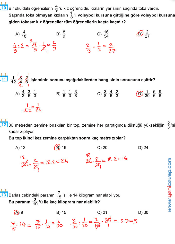 6. Sınıf Matematik Kitabı Sayfa 126 127 128 129 130 Cevapları Meb