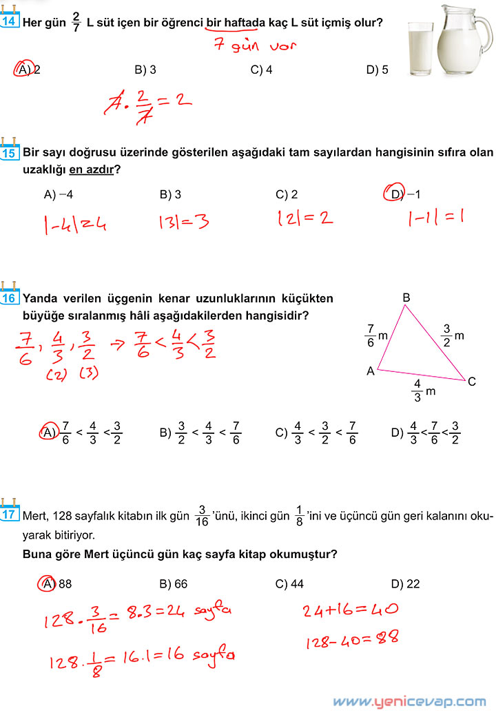 6. Sınıf Matematik Kitabı Sayfa 126 127 128 129 130 Cevapları Meb