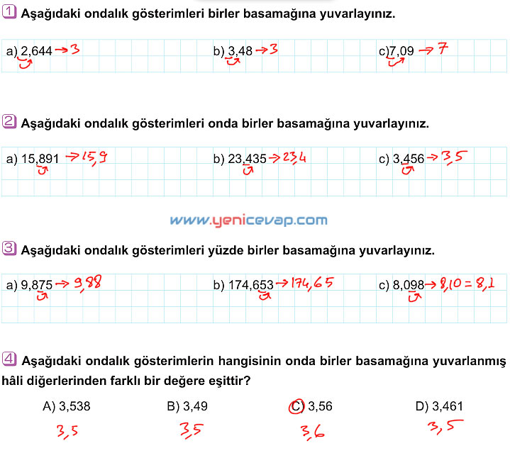 6. Sınıf Matematik Kitabı Sayfa 131 139 140 141 144 145 Cevapları Meb