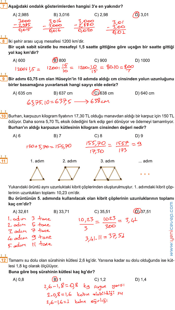 6. Sınıf Matematik Kitabı Sayfa 176 177 178 179 184 Cevapları Meb