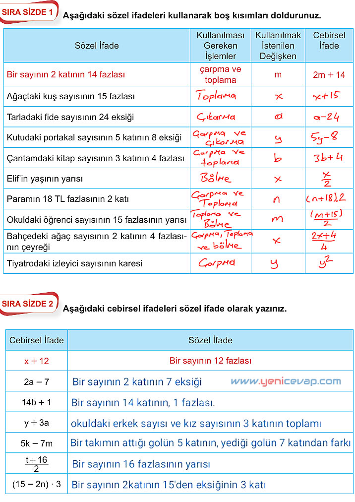 6. Sınıf Matematik Kitabı Sayfa 176 177 178 179 184 Cevapları Meb