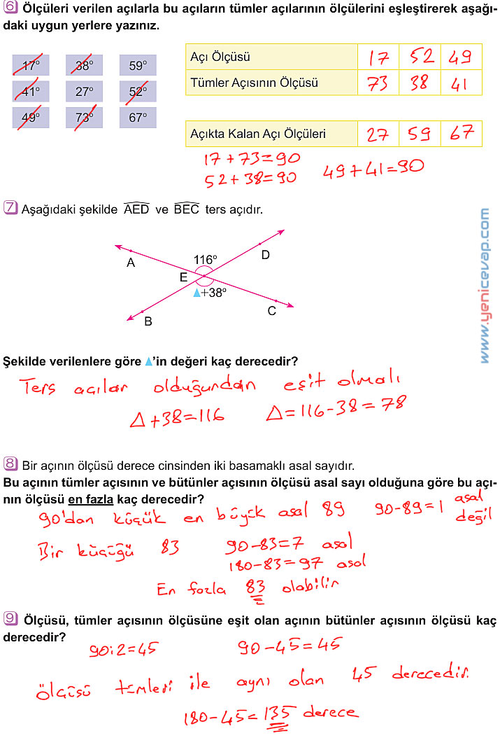 6. Sınıf Matematik Kitabı Sayfa 225 226 228 230 231 Cevapları Meb