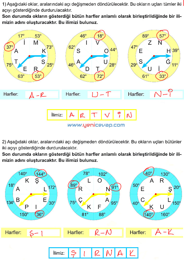 6. Sınıf Matematik Kitabı Sayfa 225 226 228 230 231 Cevapları Meb