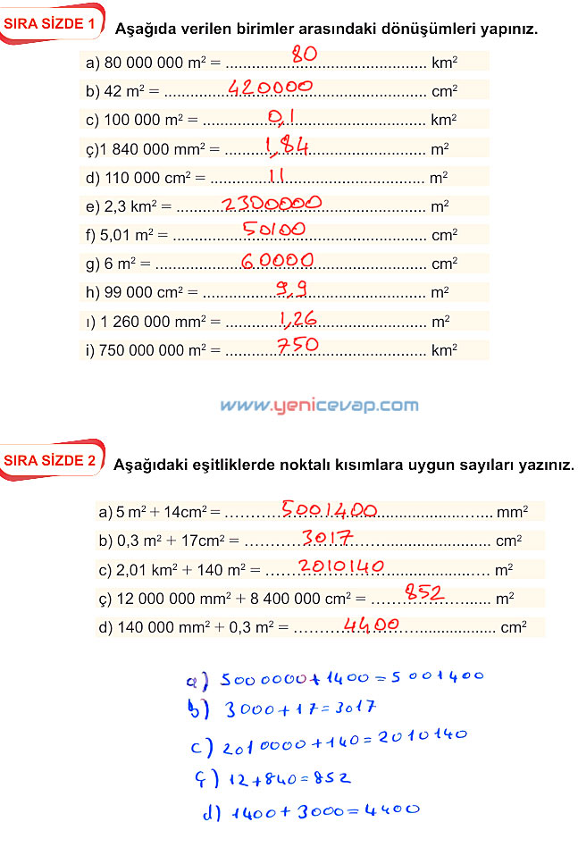 6. Sınıf Matematik Kitabı Sayfa 234 236 237 240 241 Cevapları Meb