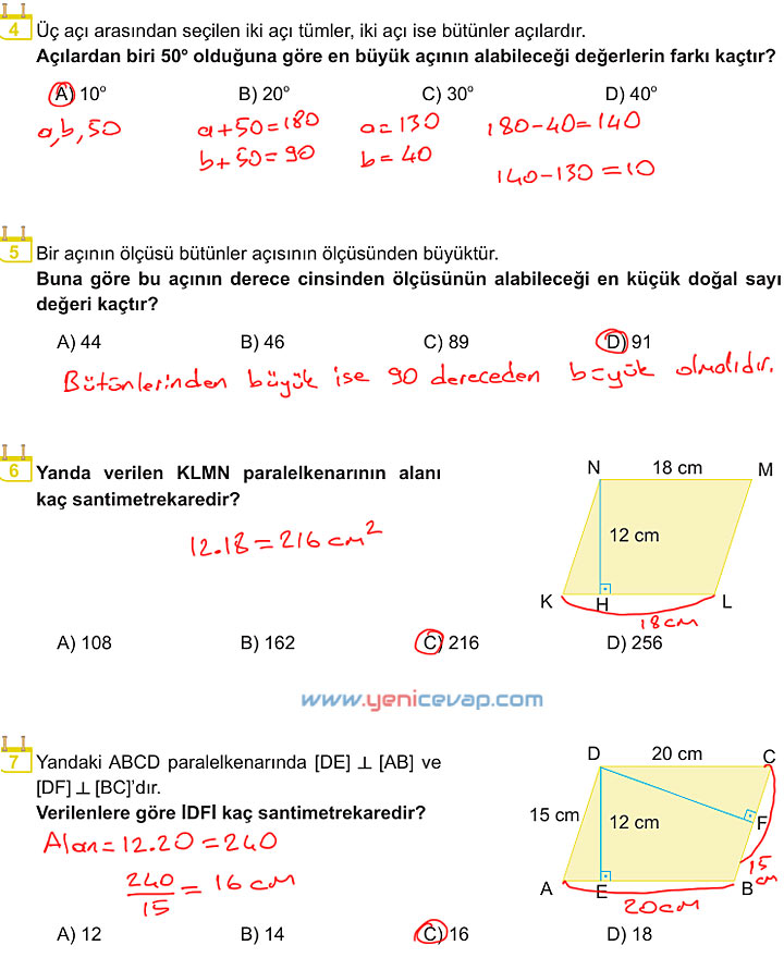 6. Sınıf Matematik Kitabı Sayfa 248 249 250 251 252 Cevapları Meb