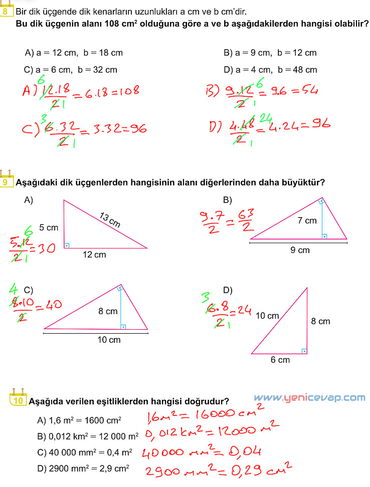 6. Sınıf Matematik Kitabı Sayfa 248 249 250 251 252 Cevapları Meb