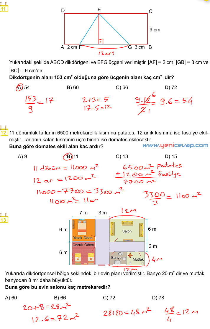 6. Sınıf Matematik Kitabı Sayfa 248 249 250 251 252 Cevapları Meb
