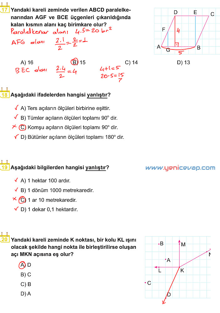 6. Sınıf Matematik Kitabı Sayfa 253 259 265 266 267 Cevapları Meb