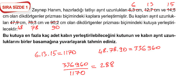 6. Sınıf Matematik Kitabı Sayfa 287 288 290 291 292 Cevapları Meb
