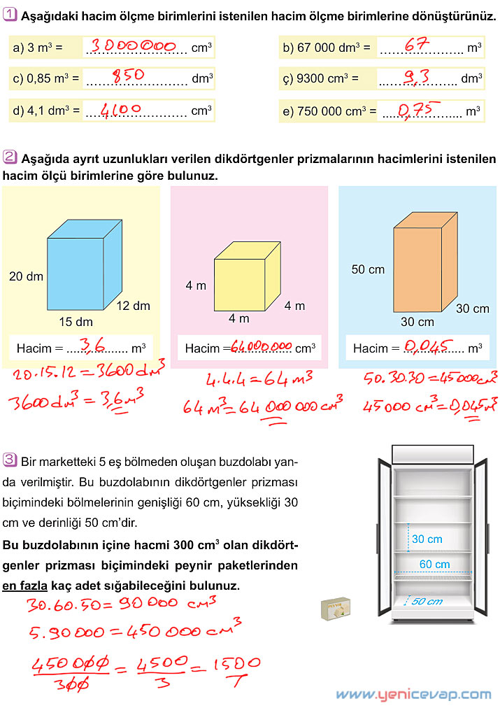 6. Sınıf Matematik Kitabı Sayfa 287 288 290 291 292 Cevapları Meb