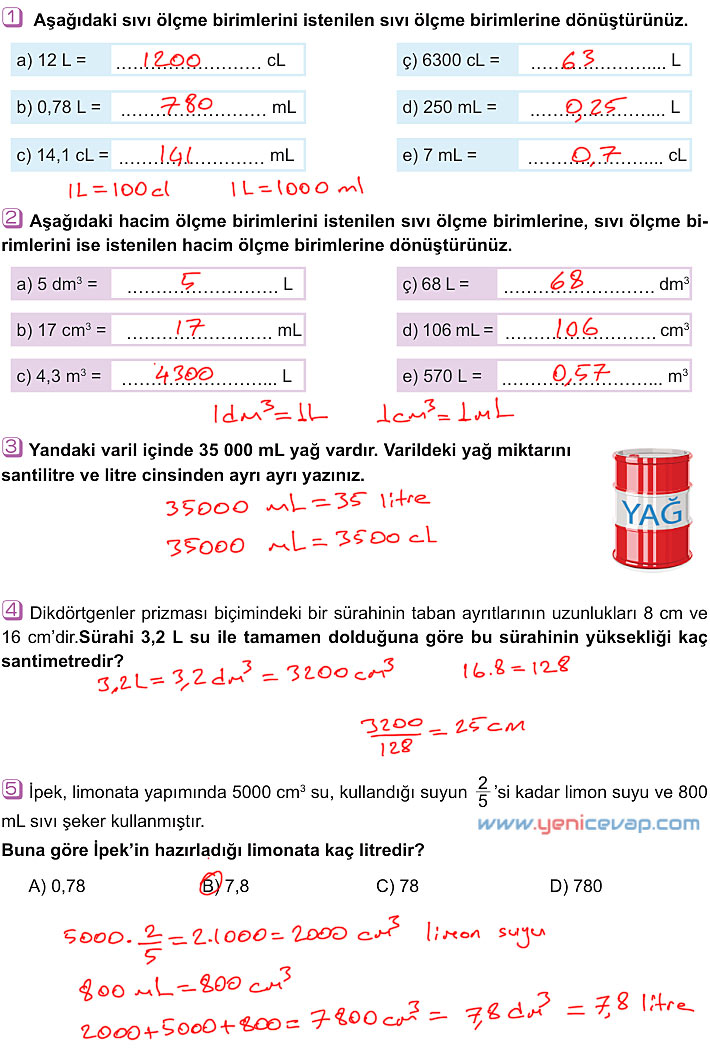 6. Sınıf Matematik Kitabı Sayfa 299 300 301 302 303 304 Cevapları Meb