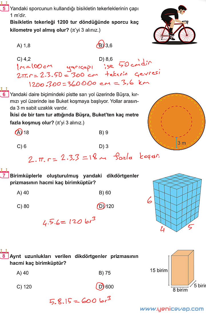 6. Sınıf Matematik Kitabı Sayfa 299 300 301 302 303 304 Cevapları Meb