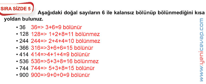 6. Sınıf Matematik Kitabı Sayfa 42 44 45 46 47 48 Cevapları Meb