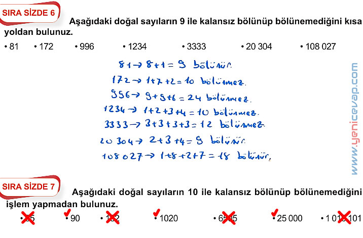 6. Sınıf Matematik Kitabı Sayfa 42 44 45 46 47 48 Cevapları Meb