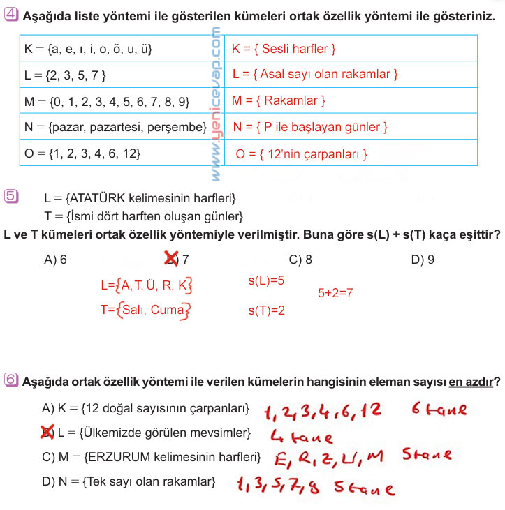 6. Sınıf Matematik Kitabı Sayfa 64 65 69 70 71 Cevapları Meb